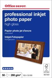 Office Depot Professional Inkjet Photo Paper High Gloss 100 x 150mm 280gsm