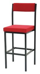 GGI Sterling H Frame Stool with Back Fabric Burgundy