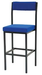 GGI Sterling H Frame Stool with Back Fabric Blue