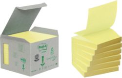Post it Recycled Canary Yellow Notes 76mm x 76mm 6 pads per pack 