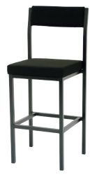 GGI Sterling H Frame Stool with back Black Fabric
