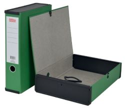 Office Depot Box File Lock Spring with Ring Pull and Catch 75mm Spine Foolscap Green