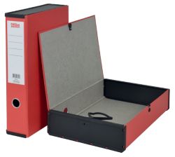 Office Depot Foolscap Lock Sprint Box File w Ring Pull Catch  Red