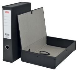 Office Depot Foolscap Lock Sprint Box File w Ring Pull Catch  Black