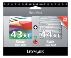 Lexmark 43XL 44XL Black and Colour XL Ink Cartridge