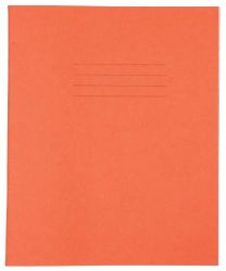 Exercise Books 203mm x 165mm Orange 8mm Feint Ruled and Margin 75gsm 100 Per Box