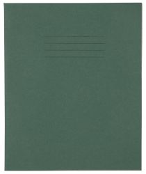 Exercise Books 203mm x 165mm Dark Green 8mm Feint Ruled and Margin 75gsm 100 Per Box