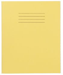 Exercise Books 203mm x 165mm Yellow 8mm Feint Ruled and Margin 75gsm 100 Per Box