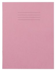 8mm Feint Ruled with Margin 226 x 178mm 80 Page Exercise Books Pink 100 Per Box