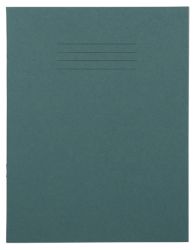 8mm Feint Ruled with Margin 226 x 178mm 80 Page Exercise Books Dark Green 100 Per Box