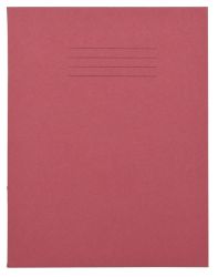 8mm Feint Ruled with Margin 226 x 178mm 80 Page Exercise Books Red 100 Per Box