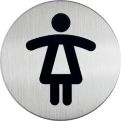 Durable Stainless Steel Sign Ladies Toilet 83mm