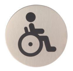 Durable Stainless Steel Sign Disabled 83mm