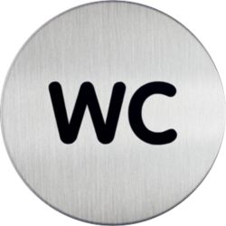 Durable Stainless Steel Sign WC 83mm