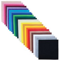 Felt Shapes 100 sheets 30 x 30cm in 25 colours