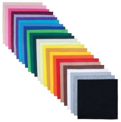 Felt Sheets 100 sheets 23 x 23cm in 25 Colours