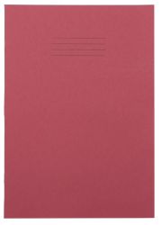 8mm Feint Ruled and Margin 80 Page A4 Exercise Books Red 50 Per Pack 