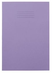 8mm Feint Ruled and Margin 80 Page A4 Exercise Books Purple 50 Per Pack 