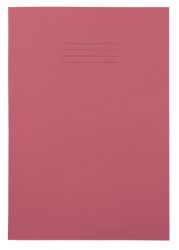 8mm Feint and Plain Alternative 64 Page A4 Exercise Books Red 50 Per Pack 