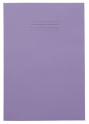 8mm Feint Ruled and Margin 64 Page A4 Exercise Books Purple 50 Per Pack 