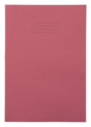 8mm Feint Ruled and Margin 64 Page A4 Exercise Books Red 50 Per Pack 