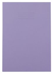 8mm Feint Ruled and Margin 48 Page A4 Exercise Books Purple 100 Per Pack