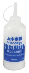 Blue Label Washable PVA Glue 180ml Pack 10