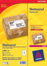 Avery Weatherproof Labels 991 x 677mm 200 Labels Per Box