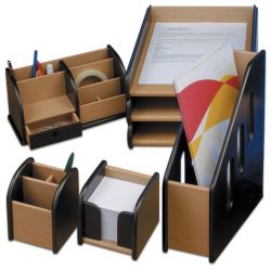 Wooden Black Desk Accessory Bundle Deal