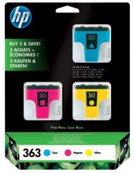 Original HP 363 Printer Ink Cartridge 3 Colour Cyan Magenta Yellow