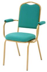 GGI Steel Frame Deluxe Banqueting Stackable Chair With Arms Green