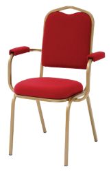 GGI Steel Frame Deluxe Banqueting Stackable Chair With Arms Claret