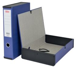 Office Depot Box File Lock Spring With Ring Pull And Catch 75mm Spine Foolscap Dark Blue