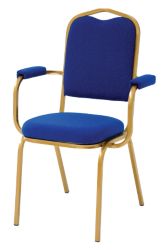 GGI Steel Frame Deluxe Banqueting Stackable Chair With Arms Blue