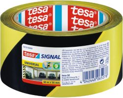 Tesa Warning Tape Black Yellow 50mm x 66m