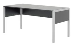 D 1600mm Black Desk from the Black and White Office Collection