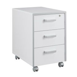 Mobile 3 drawer pedestal STRIPE White 