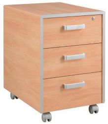 Mobile 3 drawer pedestal STRIPE Applewood 