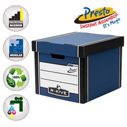 R Kive Prestotm Tall Storage Box Blue White Pack of 10  2 FREE