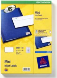 Pack 25 Avery Mini Inkjet Labels 178 X 10mm 25 Sheets Per Pack 