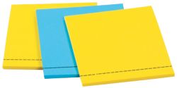 Post it Super Sticky Labelpad 73 x73 mm Yellow Bleu 3 pads 75 labels