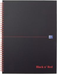 Black n Red Wirebound Polypropylene 70 Leaf Notebook A4