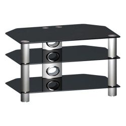 LG ST42B3CM Black Glass TV Stand With Cable Management