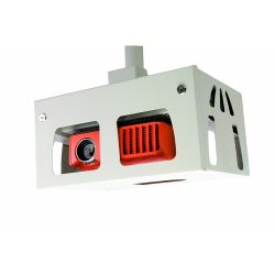Security box suitable for left handed or right handed lens projectors
