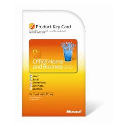 XBox 360 Microsoft Office 2010 Home and Business 1 User Product Key Card 