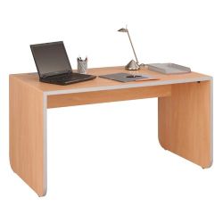 Slab end desk STRIPE Applewood