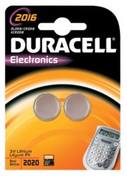 Duracell Coin Cell Lithium Battery DL2016 3V Pack of 2 