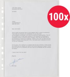 Office Depot A4 Oxo Biodegradable Punched Pockets White  Portrait Top Opening Pack of 100