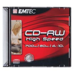 EMTEC Recordable CD RW in Slim Case 700MB 10pk