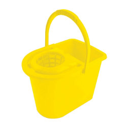 12 Litre Mop Bucket and Wringing Attachment Yellow 